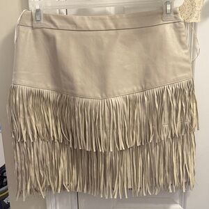 New with tags NWT Altar'd State Cream Fringe Mini Skirt